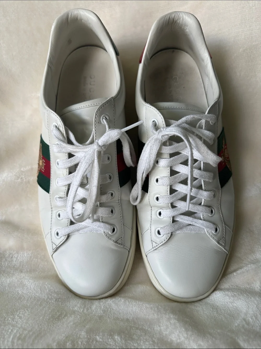 Gucci Men's New Ace Embroidered Low-Top Sneakers